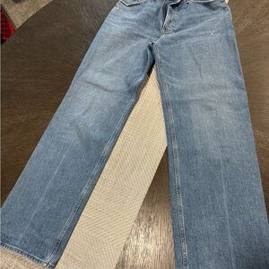 Abercrombie & Fitch Curve Love 90s Relaxed High Rise Blue Jeans